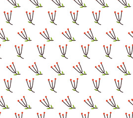 Rowan. Seamless pattern in minimalist style. Abstraction.