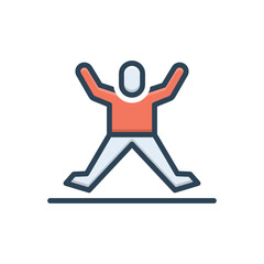 Color illustration icon for active