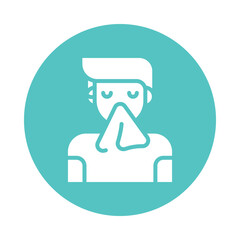 Diseased Person vector Glyph Cricle Design icon. Cancer Symbol on White background EPS 10 File