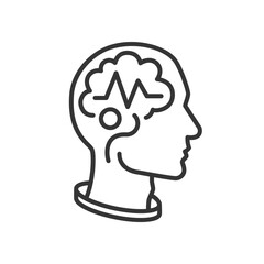 Human brain icon. Thinking, mind refresh, brain health, creative vector illustration. 