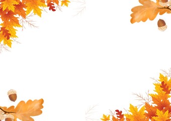 Autumn leaves frame, background