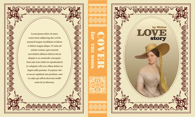 146-44-Elegant book cover template featuring a woman wearing a bonnet, perfect for historical romance or fiction