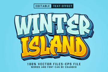 Winter Island 3d Cartoon Text - Editable Text Effect