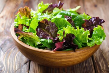 Crunchy green salad leaves