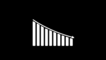 Decreasing Red Arrow Line Animated. Loss in Business, Bankruptcy. Loss in Business Visuals. Downward. 4K