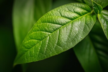 Close-up of vibrant green leaf