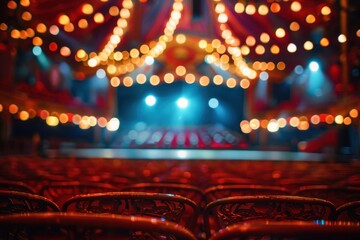 Focused on circus arena with background seats