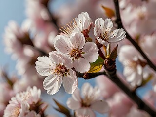 cherry blossoms in bloom photographed during the day directly on the tree