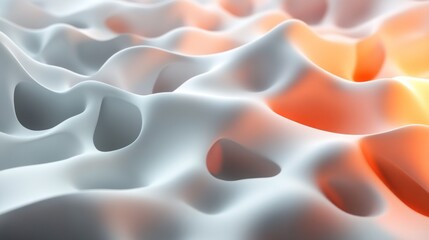 Fototapeta premium A white and orange wave pattern with a lot of holes