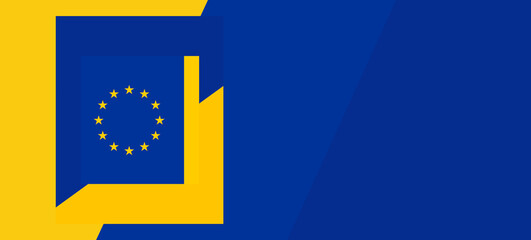 background as the design of the flag of the European Union, blue yellow Europe style, EU colors creative abstract