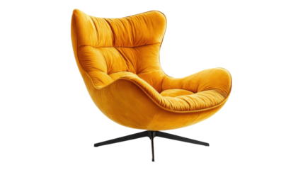 Cozy yellow plush chair designed for modern living spaces, ideal for relaxing in contemporary homes and offices.