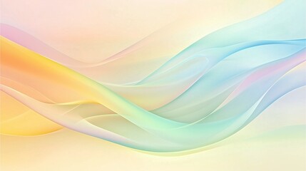 Fototapeta premium A simple, abstract wave design in pastel tones, flowing across the image with smooth gradients.