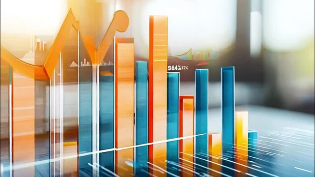 A Blue and Orange Line Graph Shows Growth and Trends