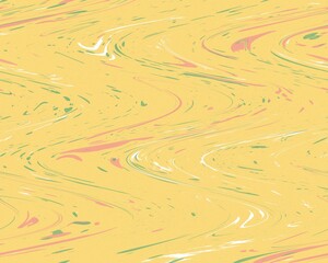 Seamless pink green waves yellow background