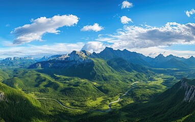 Fototapeta premium drone view of a panoramic view of the landscape from Mount 