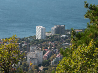 Fototapeta premium view of Yalta and the sea from above
