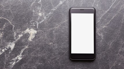 Minimalist Smartphone on Dark Marble Surface