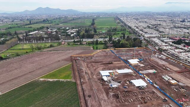 Construction of social housing in La Platina, La Pintana commune, metropolitan region, Santiago de Chile
