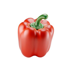 A vibrant red bell pepper with a glossy finish.