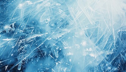 Outdoor ice surface covered in snow marked by skates Abstract ice backdrop