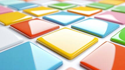 Colorful Geometric 3D Render with Dynamic Shape Arrangement