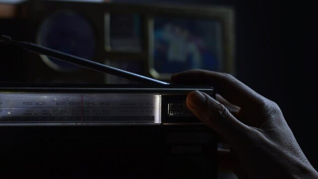 Tuning in an old radio. Hear news and seeking songs from old radio. vintage radio mw sw