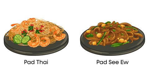 Thailand Traditional National Cuisine Shrimp Coconut Pad Thai Tom Yum Mango Sticky Rice Coconut Milk Hainan