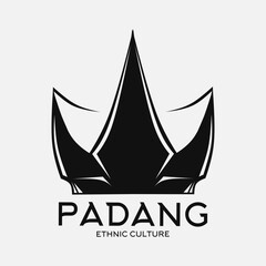 Padang house minimalist logo. Simple cultural building vector design. Isolated with soft background.