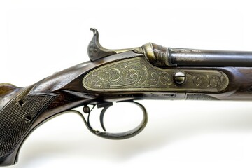 Rifle for hunting 6 5 caliber on white background