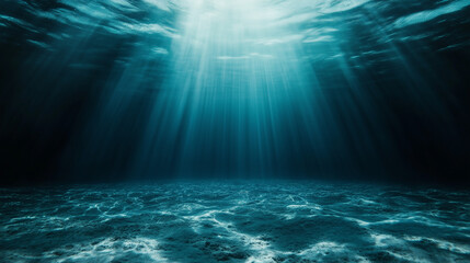 Sunlight Filtering Through Deep Ocean Waters