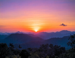 Fototapeta premium 山の夕焼け