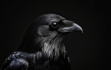 Black background bird