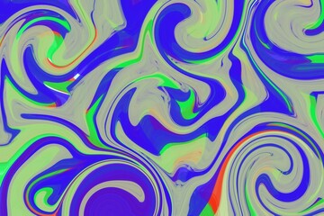 Fototapeta premium Blue and Green mix liquid marble abstract background