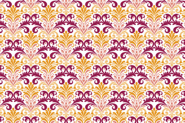 Seamless Floral Pattern with Abstract Daisy and Paisley Motifs for Elegant Textile Design in Fashion and Interior Applications