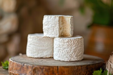 Studio shot of Chabichou goat cheese a gourmet delicacy