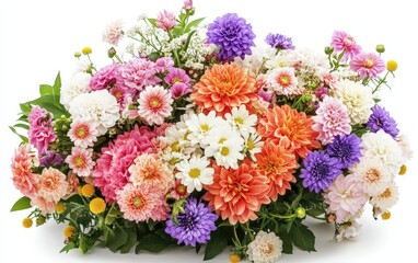 Obraz premium very beautiful bouquet of flowers on white background 