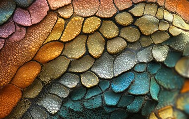 very beautiful colored chameleon skin macro 