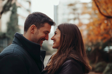 Naklejka premium Young couple in love and leisure concept