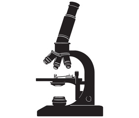 Microscope icon silhouette vector