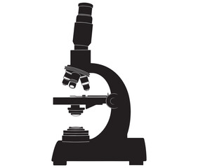 Microscope icon silhouette vector