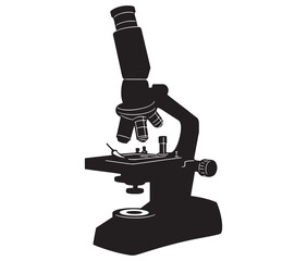 Microscope icon silhouette vector