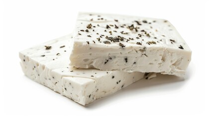 Traditional Greek feta white cheese made with sheep and goat milk brined soft and moist with fresh salty and acidic flavors