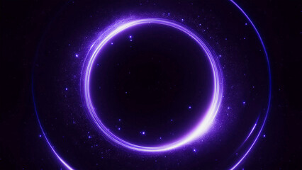 ネオン、リング、光、宇宙（生成AI、generated by AI）背景はダーク