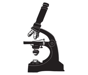 Microscope icon silhouette vector