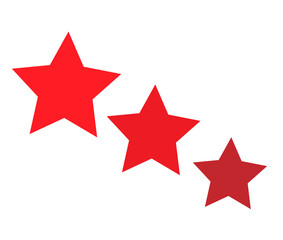 Fototapeta premium three red stars on a white background