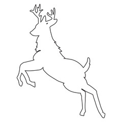 Elk silhouette animal black and white vector antlers mammal lines