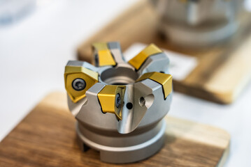 Cutter for cnc machine. Face milling cutter flat square solid carbide endmill tools. Cutting tool for CNC turning and milling machines. Head for processing materials with cutting inserts.