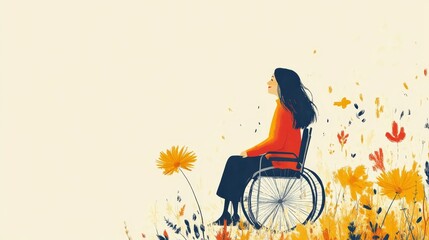 Illustration of a woman in a wheelchair