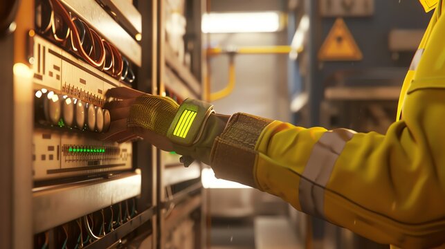 A 3D render of a technician using an antistatic wrist strap while cleaning