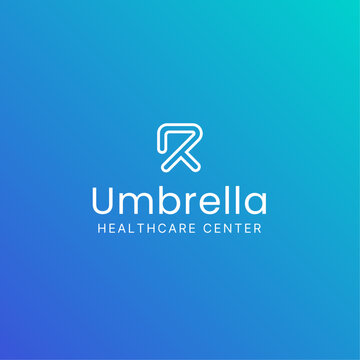 Featuring an umbrella-like icon, this logo symbolizes protection, care, and shelter, making it perfect for healthcare centers dedicated to patient safety and well-being.